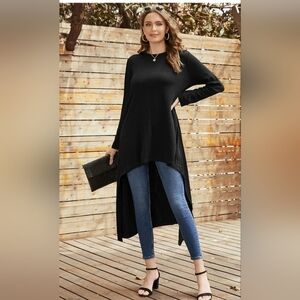 ZANZEA Women's Size Large Long Sleeve Hooded High Low Pullover Top